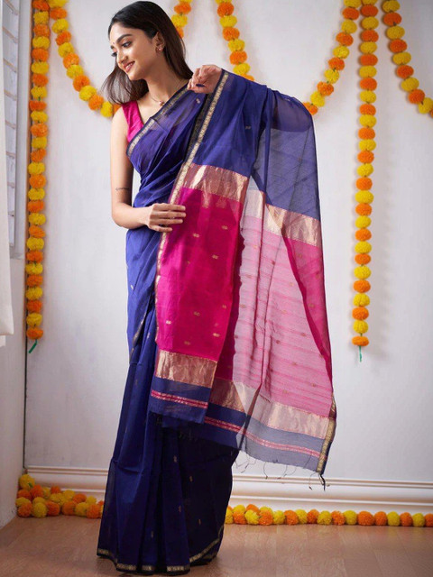 Anouk Woven Design Zari Silk Blend Kanjeevaram Saree