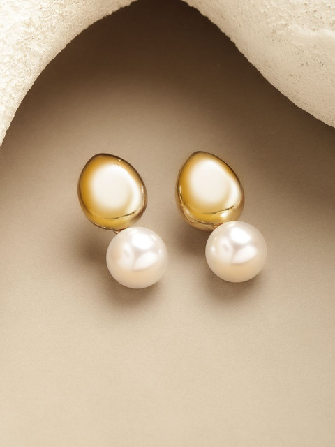 Rubans Voguish 18K Gold-Plated Contemporary Drop Earrings