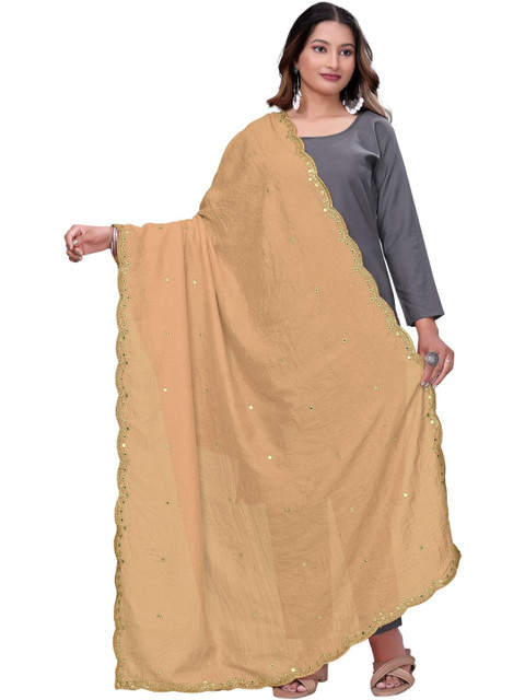 Kemza Embroidered Ikat Dupatta with Mirror Work