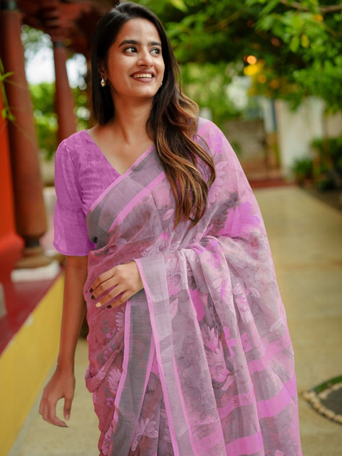 KALINI Floral Zari Saree - Image 3