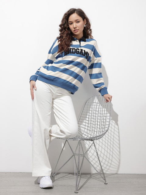 The Roadster Life Co. Striped Applique Sweatshirt - Image 6