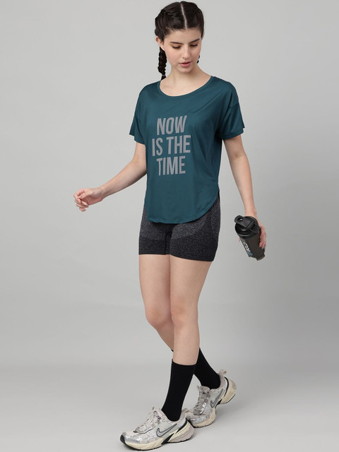 MKH Women Typography Printed Dri-FIT T-shirt