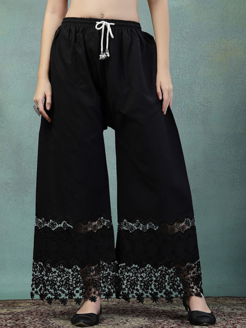 Moda Rapido Women Floral Embroidered Cotton Ethnic Palazzos