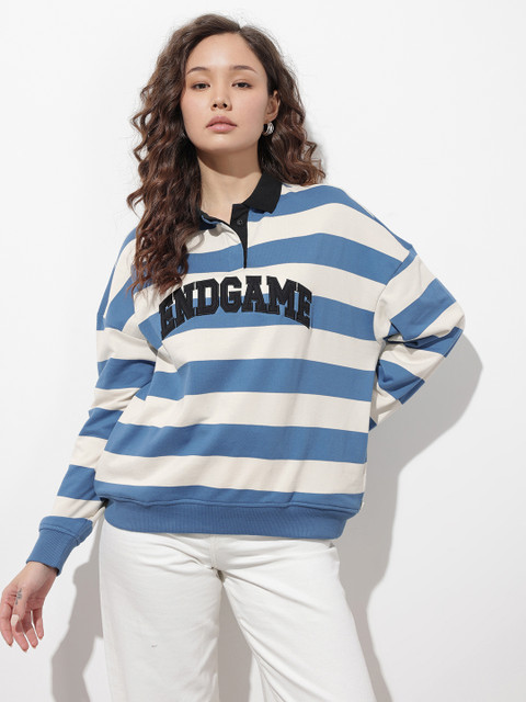 The Roadster Life Co. Striped Applique Sweatshirt - Image 3