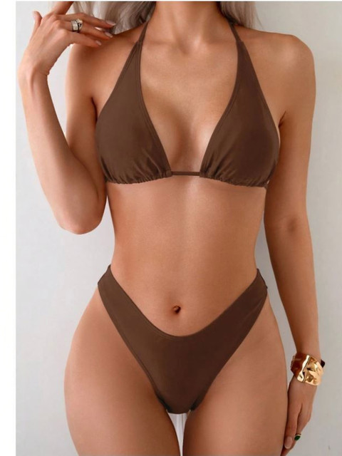 RECENT FASHION Halter Neck Bodysuit
