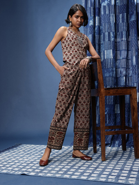 Taavi Bagru Floral Printed Top And Trousres Co-Ords