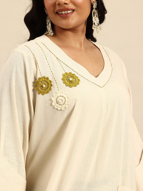 Sia Ab Pehnegi Duniya Embroidered Regular Beads and Stones Kurta With Palazzos Co-Ords Set - Image 2