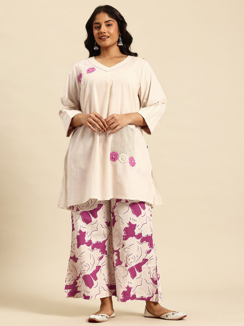 Sia Ab Pehnegi Duniya Printed Mandarin Collar Straight Kurta With Trousers Co-Ords Set