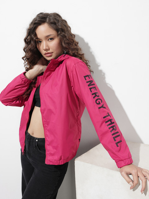 The Roadster Life Co. Typography Printed Hooded Tailored Jacket