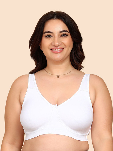 KOMLI Bonded Breathable Cotton Plus Size Full Coverage Non-Padded Bra
