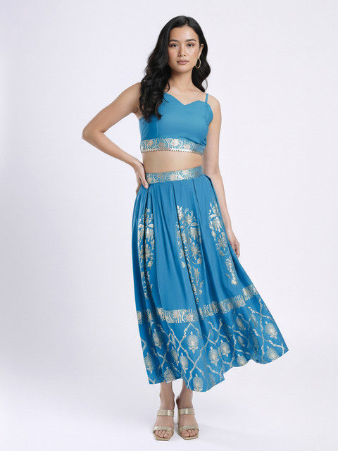 fusion by glitchez Floral Foil Printed Co-Ords