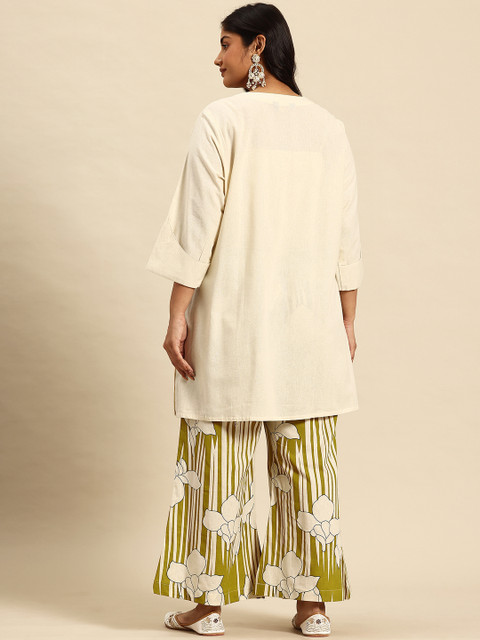 Sia Ab Pehnegi Duniya Embroidered Regular Beads and Stones Kurta With Palazzos Co-Ords Set - Image 5