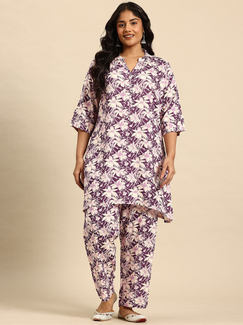 Sia Ab Pehnegi Duniya Printed Mandarin Collar A-Line Kurta With Trousers Co-Ords Set
