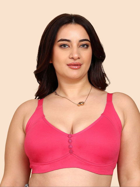 KOMLI Bonded Breathable Cotton Plus Size M-Frame Minimiser Non-Padded Bra