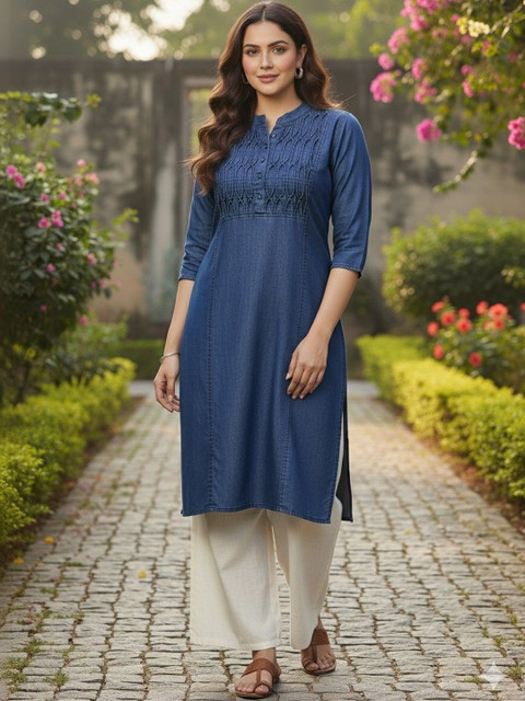 SK Creation Thread Work Denim Thread Work Kurti