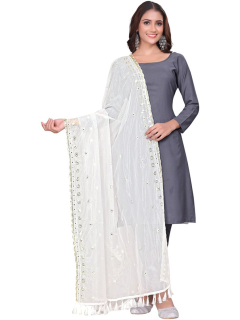 Kemza Embroidered Organza Dupatta with Sequinned - Image 3