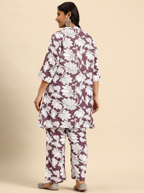 Sia Ab Pehnegi Duniya Printed Mandarin Collar Regular Kurta With Trousers Co-Ords Set - Image 5