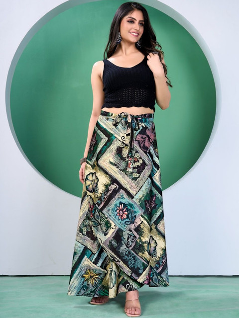 TENNECY Printed Maxi Wrap Skirts