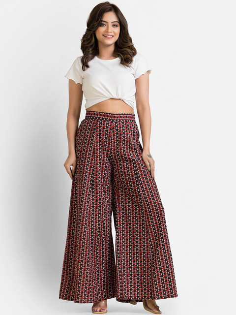 Crazy Needle Women Printed Handloom Palazzos