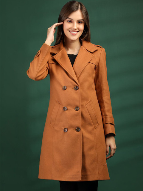 The Roadster Lifestyle Co Notched Lapel Collar Double-Breasted Trench Coat