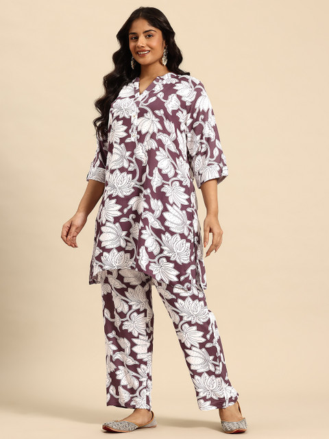 Sia Ab Pehnegi Duniya Printed Mandarin Collar Regular Kurta With Trousers Co-Ords Set