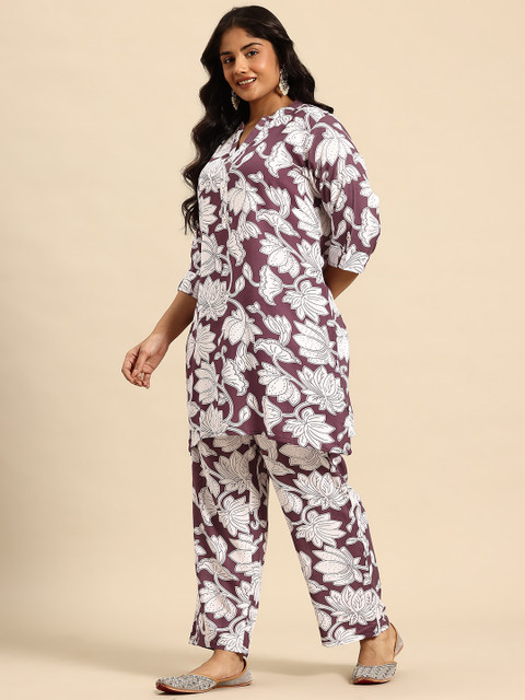 Sia Ab Pehnegi Duniya Printed Mandarin Collar Regular Kurta With Trousers Co-Ords Set - Image 4