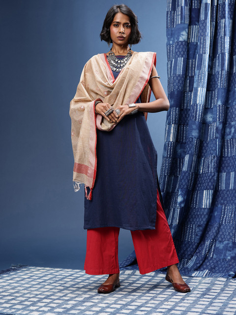 Taavi Woven Legacy Pure Cotton Dupatta - Image 3