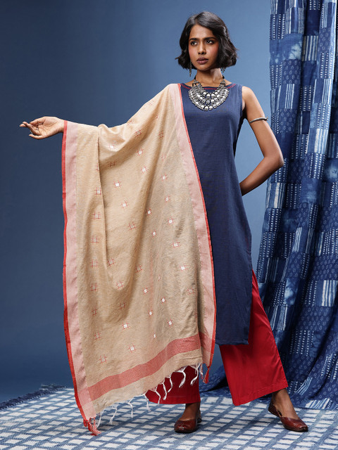 Taavi Woven Legacy Pure Cotton Dupatta - Image 2