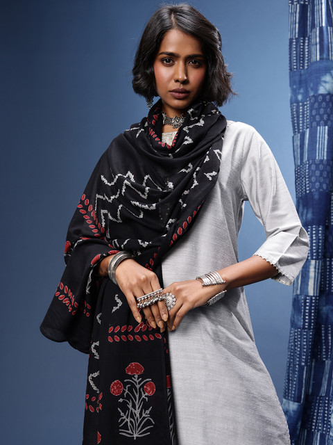 Taavi Ethnic Motifs Printed Pure Cotton Block Print Pure Cotton Dupatta