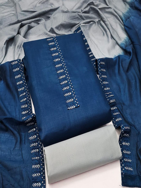 Nayanthara Trends Embroidered Pure Cotton Unstitched Dress Material