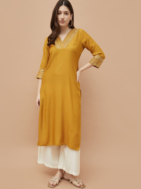 Melange by Lifestyle Women Thread Work Kurta