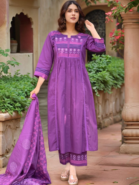 SZN Women Ethnic Motifs Printed Regular Kurta with Palazzos & With Dupatta
