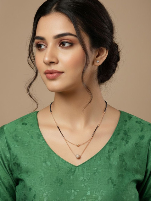 SZN Brass Rose Gold-Plated Layered Necklace - Image 6