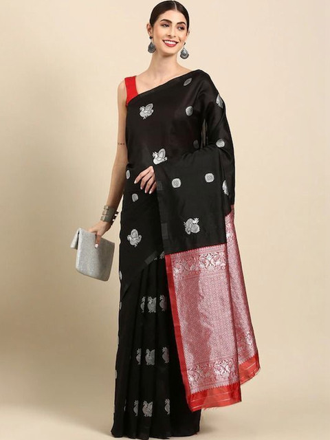 YAMUNE Ethnic Motifs Zari Art Silk Banarasi Saree