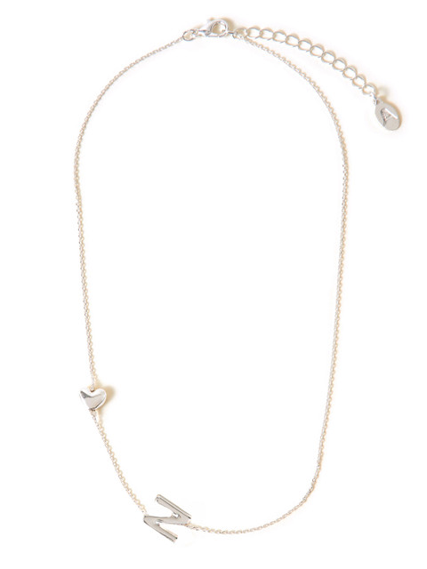 Accessorize Heart Shaped & Initial A Minimal Chain