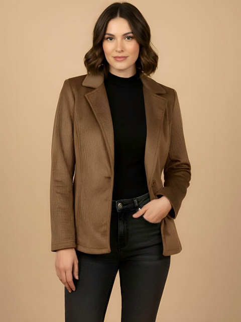 all about you Women Corduroy Single-Breasted Tailored-Fit Blazers