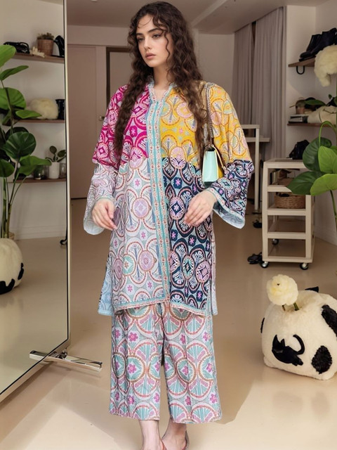 Anouk Rustic Women Ethnic Motifs Printed Regular Kurta with Palazzos