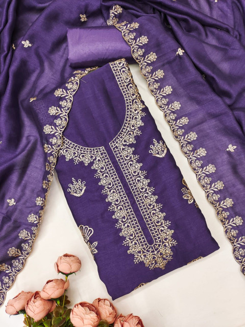 KALINI Embroidered Unstitched Dress Material