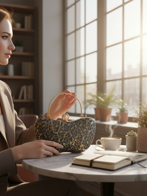 FOR THE BEAUTIFUL YOU Women Embellished Box Clutch