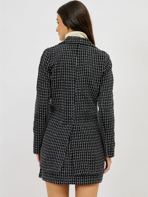 Athena Women Checked Notched Lapel Single-Breasted Semiformal Blazers - Image 3