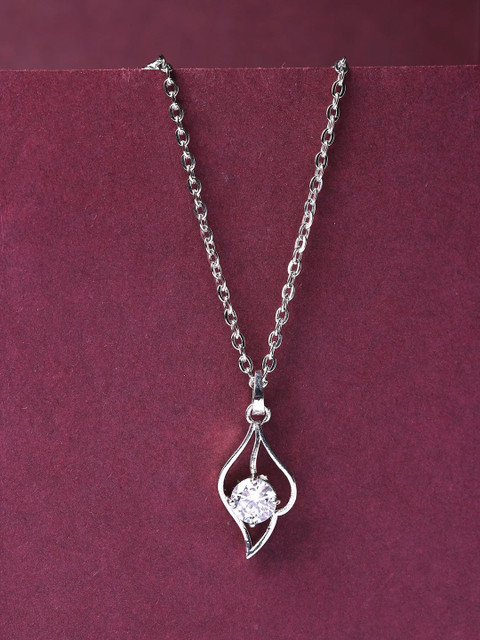 ZENEME Brass Rhodium-Plated Necklace