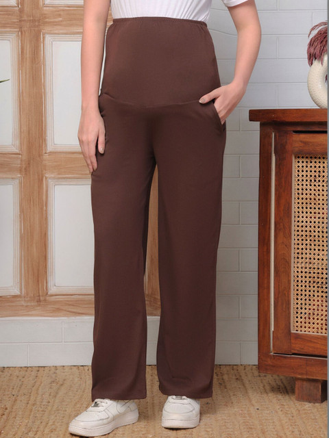 KARPATA Women Straight-Fit Maternity Track Pants