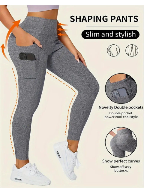 RIZIMCLOTHING Women High-Rise Strecthable Ankle-Length Sports Tights