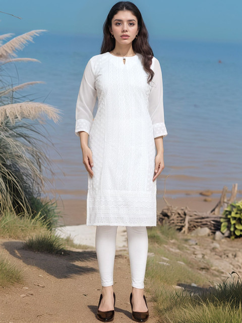 Anouk Rustic Ethnic Motifs Embroidered Pure Georgette Kurti