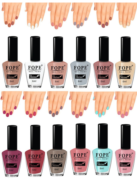 FOPE Set Of 12 High Pigment Shine Nail Polish - 6 ml Each - Set 04