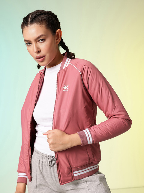 HRX by Hrithik Roshan Striped Padded Bomber Jacket