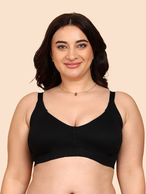 KOMLI Bonded Breathable Cotton Plus Size M-Frame Minimiser Non-Padded Bra