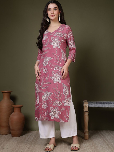 AMOUS Women V-Neck Ethnic Motifs Printed Kurta