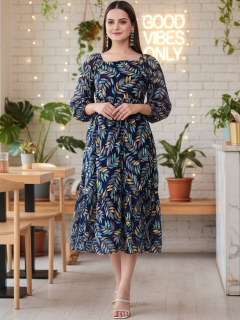 SZN Women Floral Printed Midi Dress