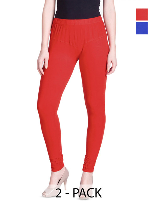 Navkar Crafts Pack of 2 Women Cotton Churidar Length Slip-On Leggings